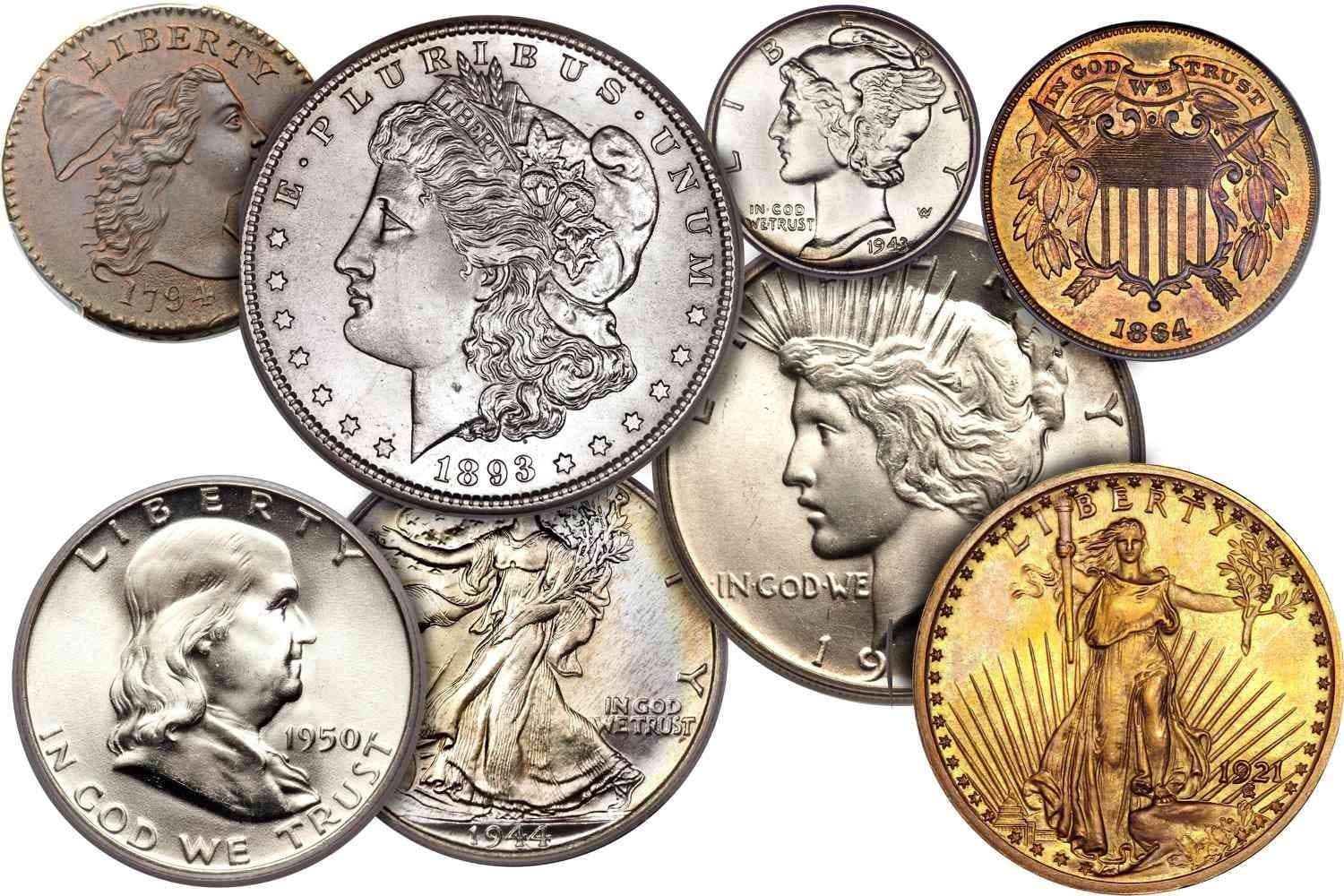 Collection of antique U.S. silver and gold coins